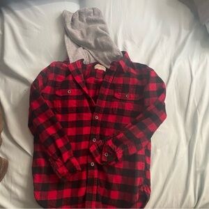 Boys Flannel Hoodie Jacket